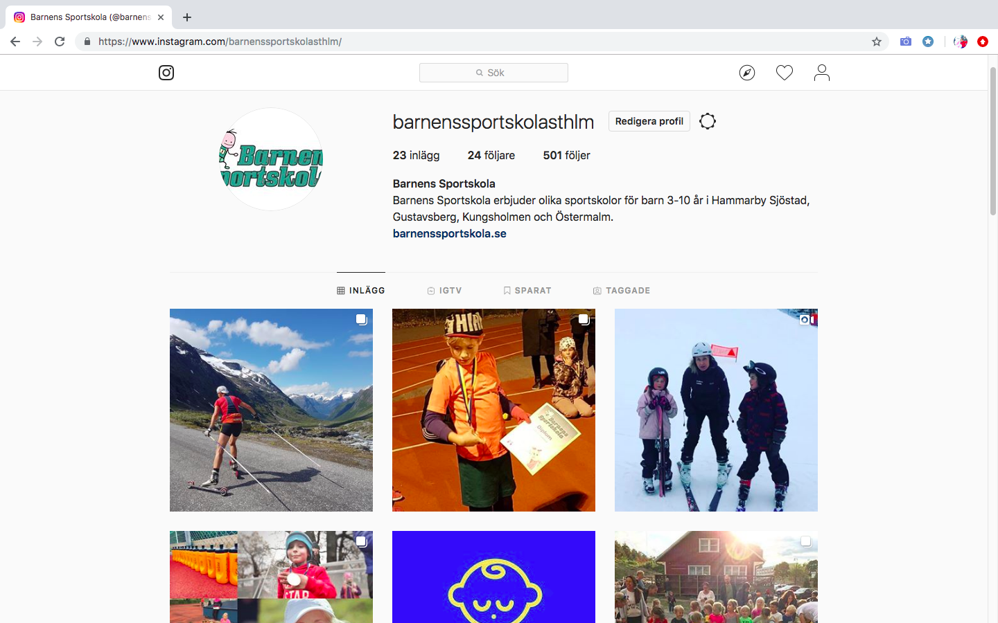 Barnens Sportskola Instagram